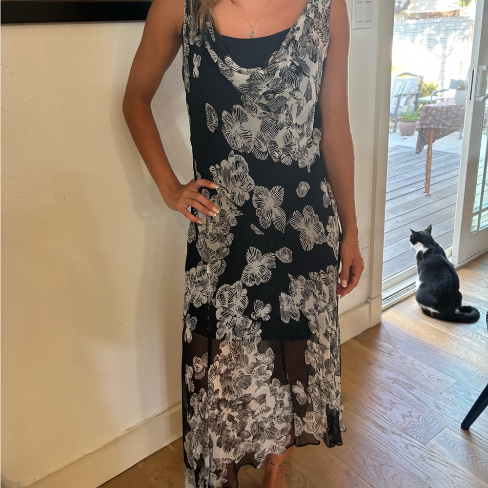 Floral diaphanous dress